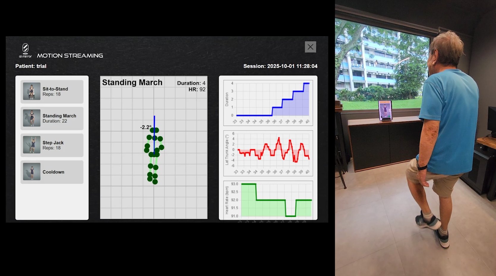 Home-based motion streaming dashboard